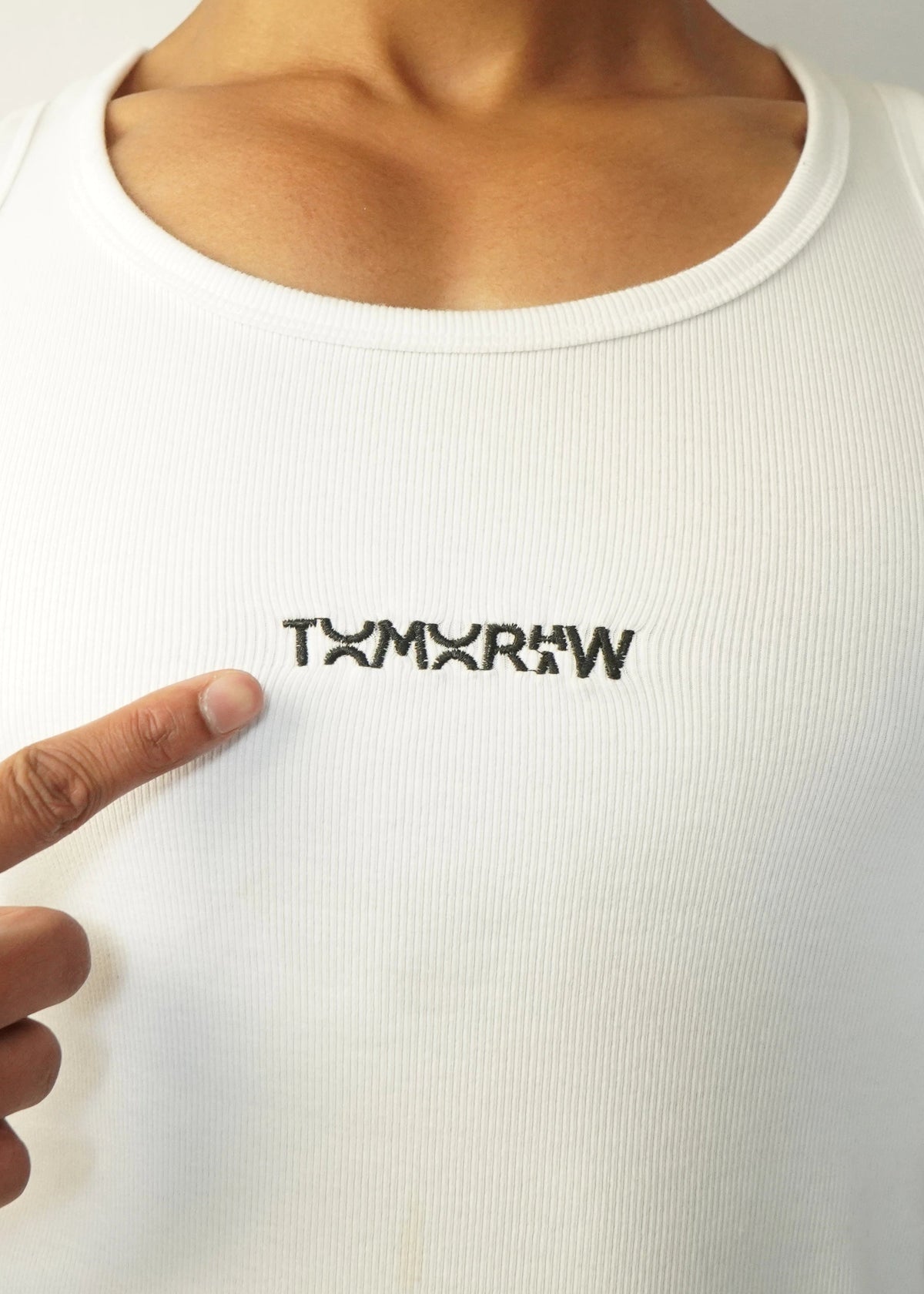 Premium Ribbed Tank Top — White | Men