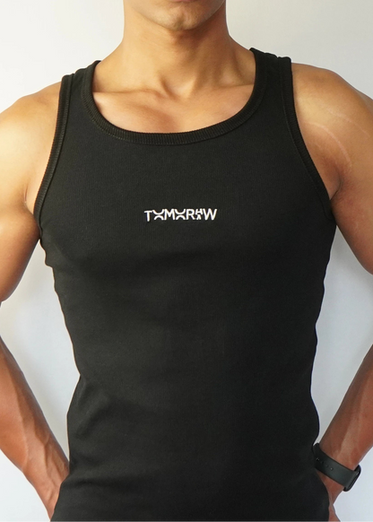 Premium Ribbed Tank Top — Black | Men