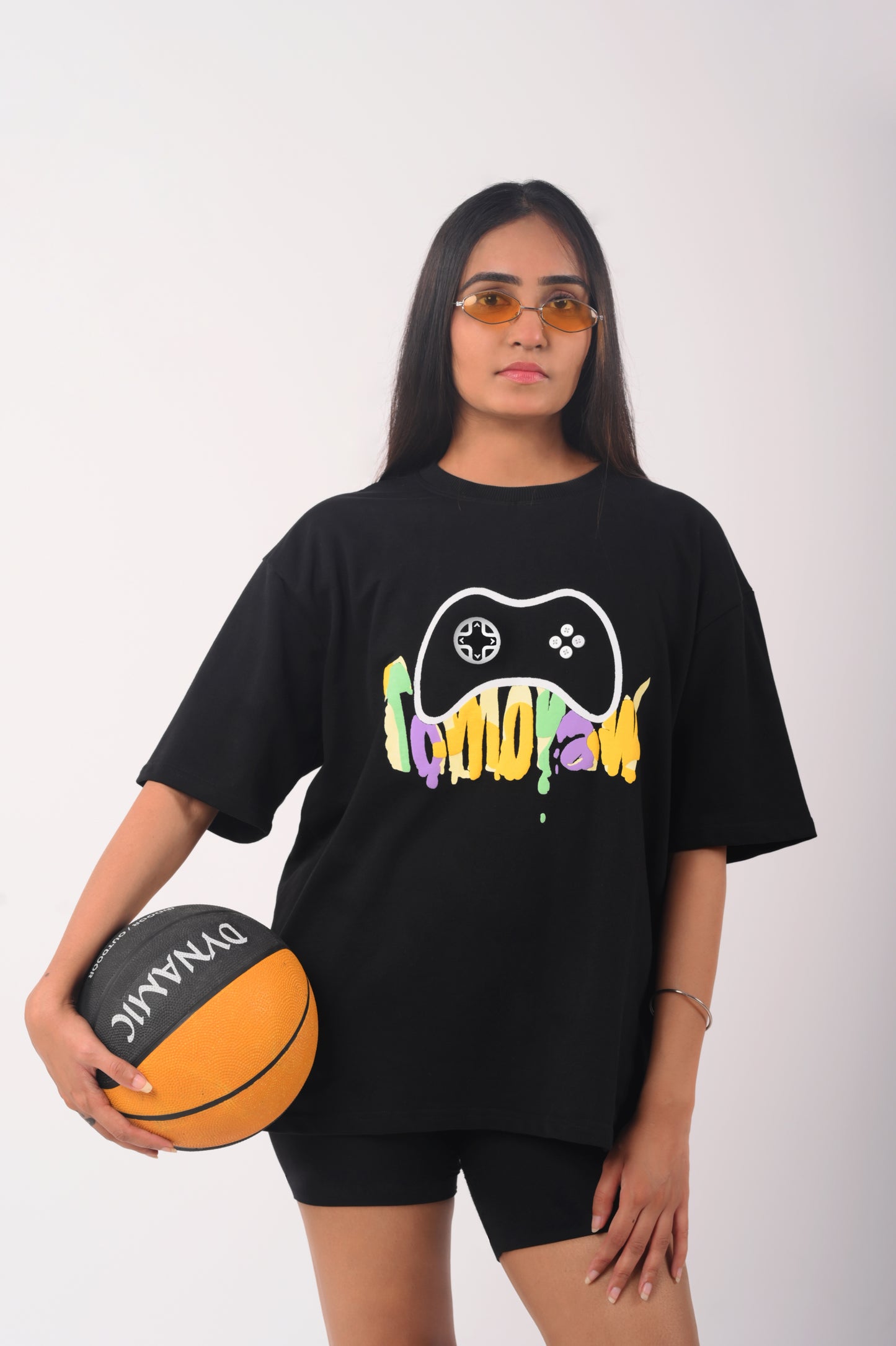 Black Unisex Gaming Controller T-Shirt | Nostalgic Comic Back Print | Puff Print