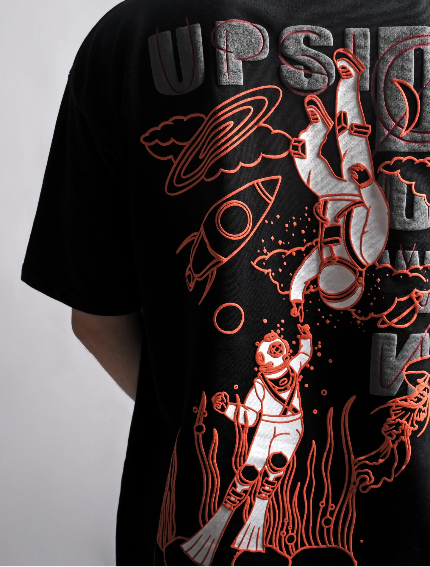 Black Unisex T-Shirt Oversized | 3D Puff Print | Premium Streetwear