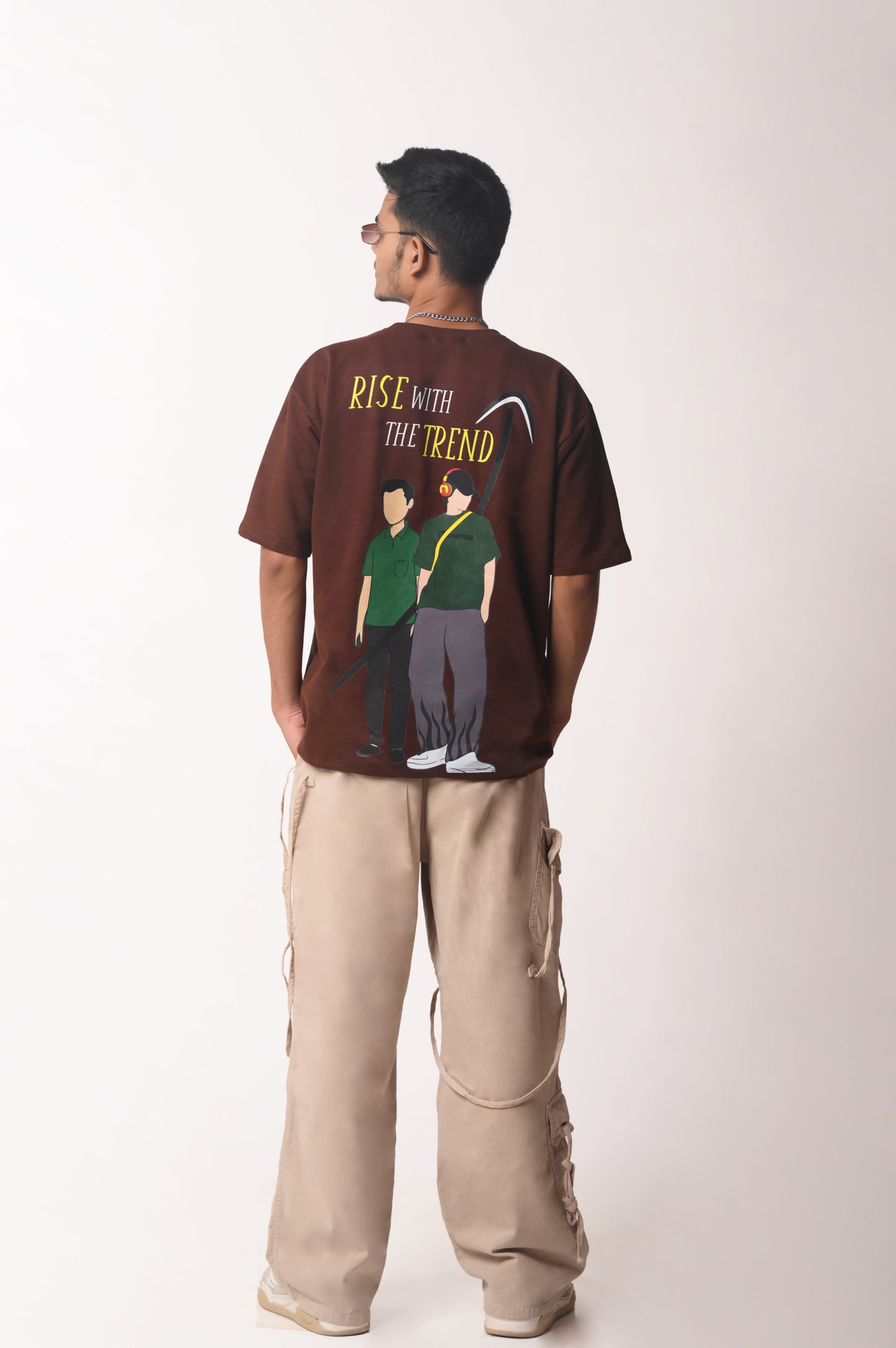 Dark Brown Unisex Oversized T-Shirt | Join the Cult | Puff Print