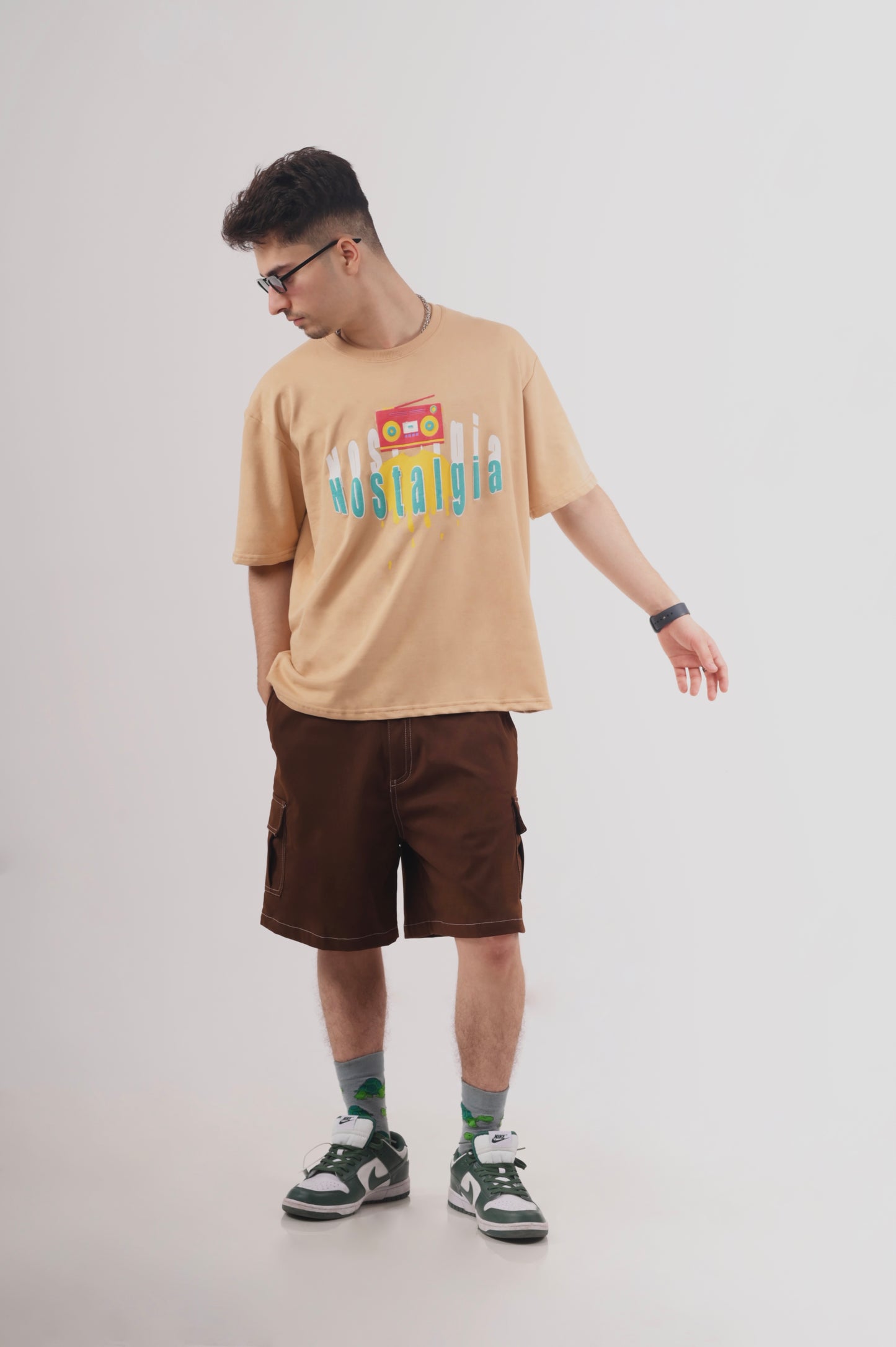 Beige Unisex Oversized T-Shirt | 3D Puff Graphic | Comic Back | Premium Streetwear