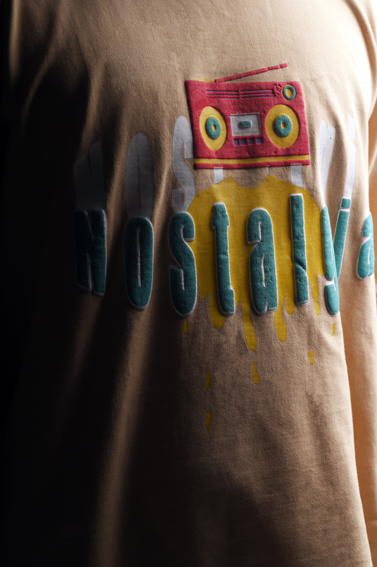 Beige Unisex Oversized T-Shirt | 3D Puff Graphic | Comic Back | Premium Streetwear